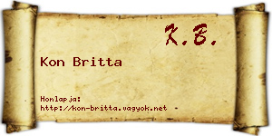 Kon Britta névjegykártya